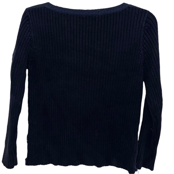 Polo Ralph Lauren Vintage Navy Nautical Sweater Anchor Pocket Boat Neck Sweater - Picture 4 of 5